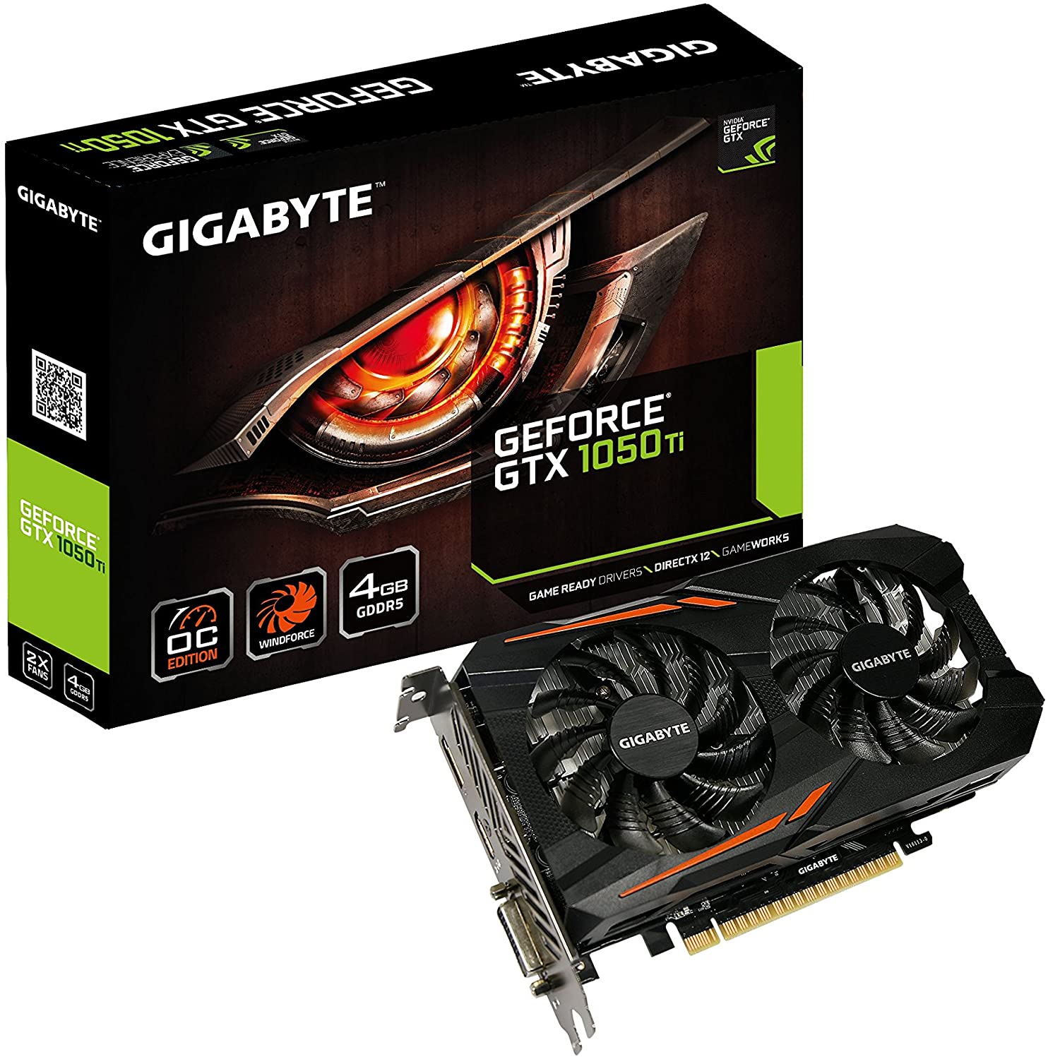 Gigabyte Geforce GTX 1050 Ti OC 4GB GDDR5 128 Bit PCI-E Graphic Card (GV-N105TOC-4GD)